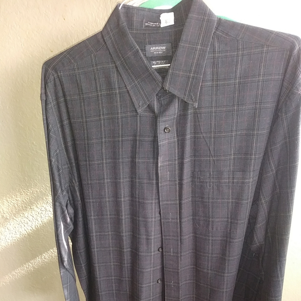 Dark plaid dress shirt